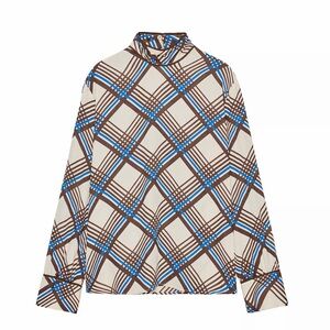 Zara Plaid High-neck top